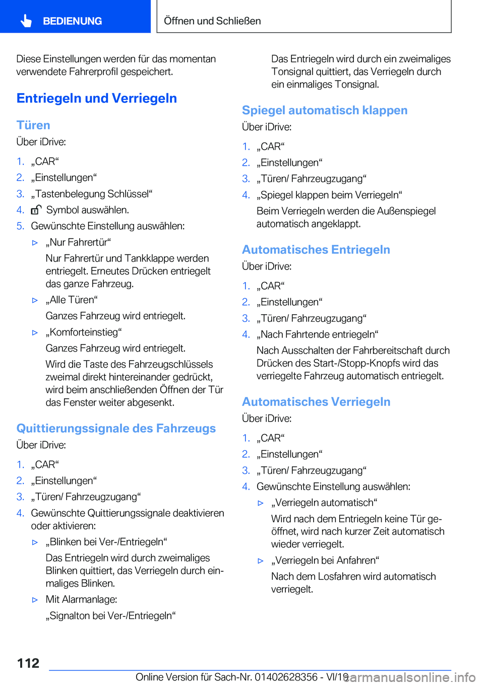 BMW 8 SERIES COUPE 2020  Betriebsanleitungen (in German) �D�i�e�s�e��E�i�n�s�t�e�l�l�u�n�g�e�n��w�e�r�d�e�n��f�