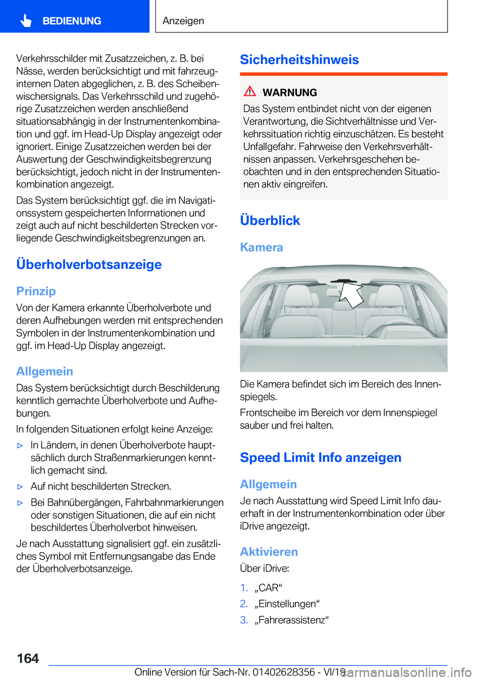 BMW 8 SERIES COUPE 2020  Betriebsanleitungen (in German) �V�e�r�k�e�h�r�s�s�c�h�i�l�d�e�r��m�i�t��Z�u�s�a�t�z�z�e�i�c�h�e�n�,��z�.��B�.��b�e�i�N�