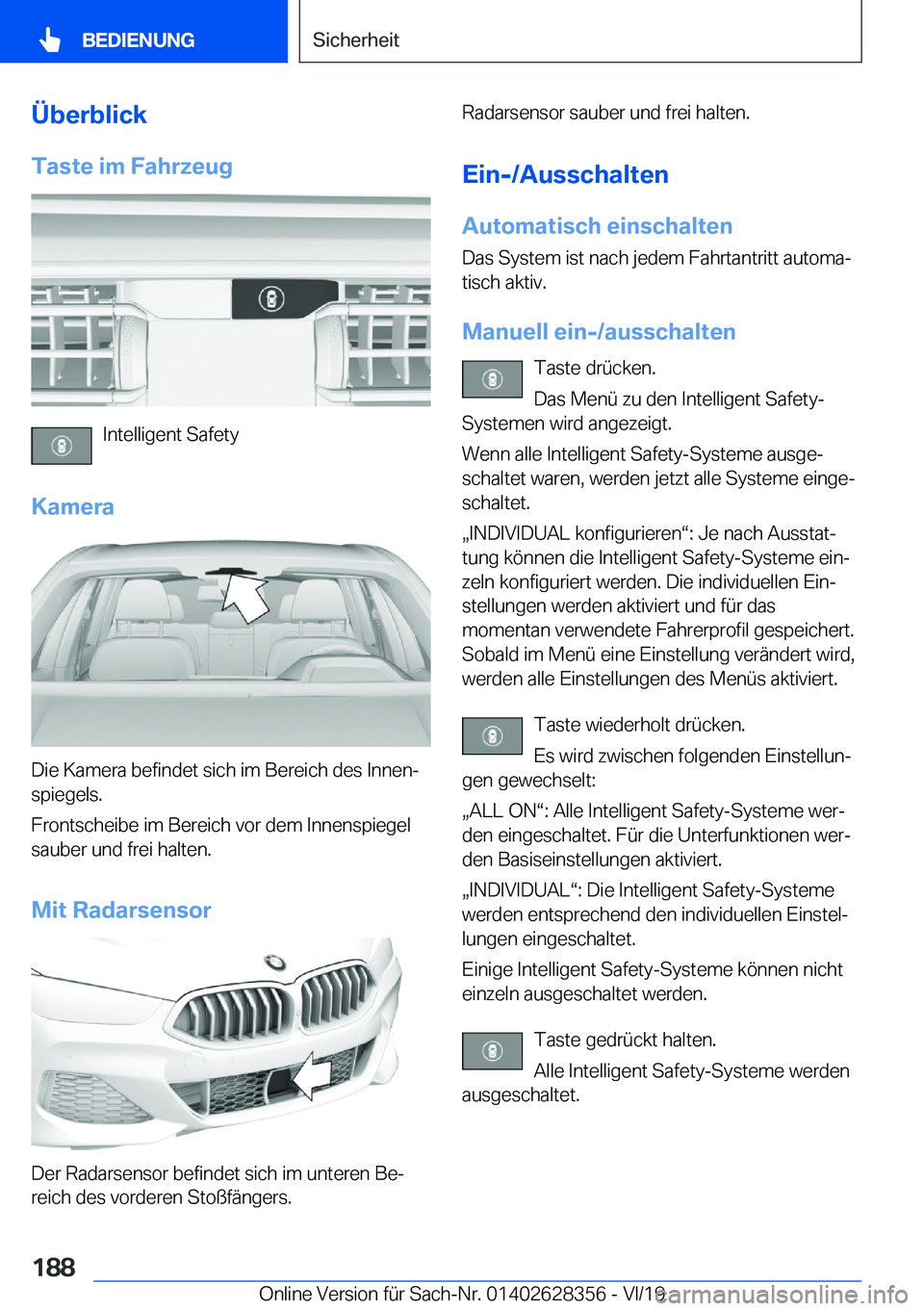 BMW 8 SERIES COUPE 2020  Betriebsanleitungen (in German) �
