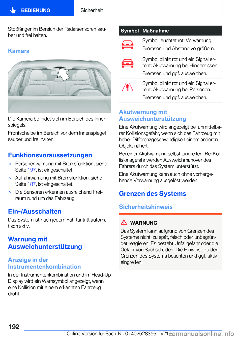 BMW 8 SERIES COUPE 2020  Betriebsanleitungen (in German) �S�t�o�