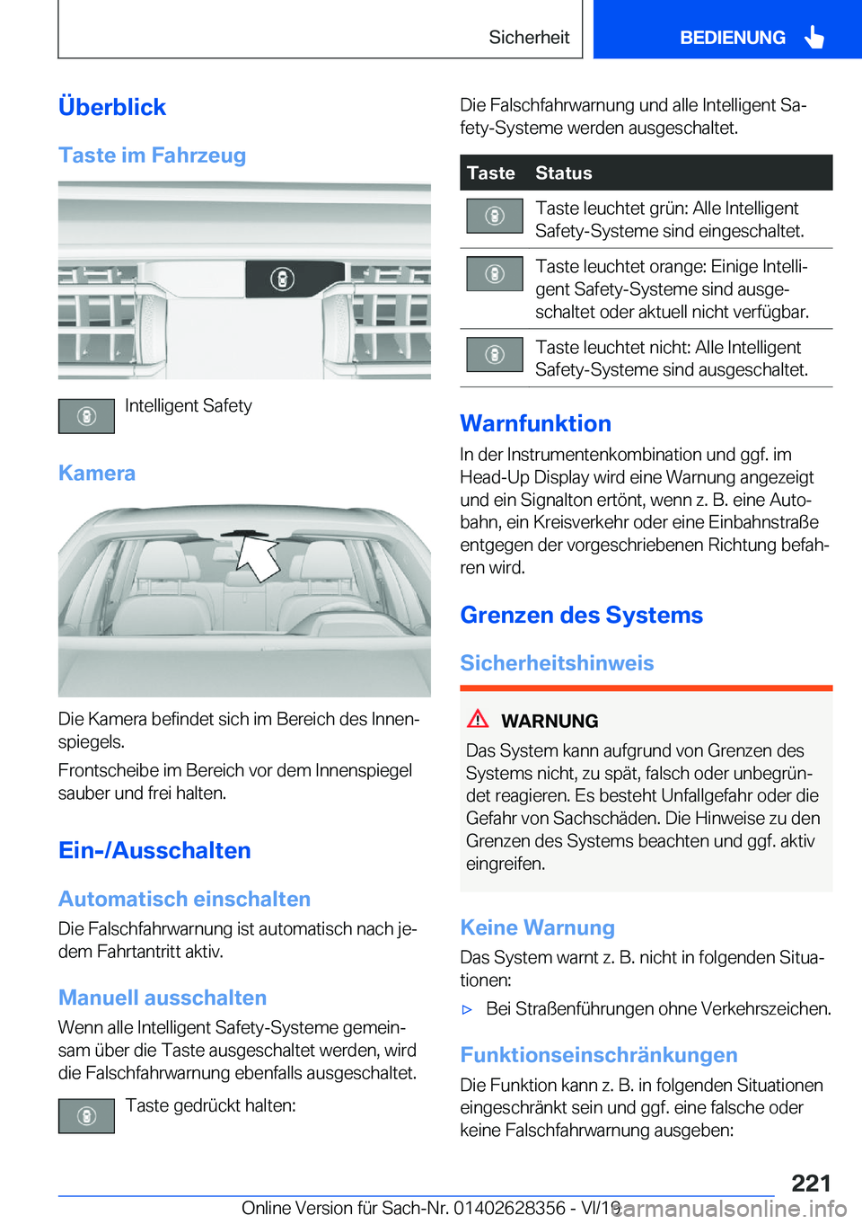 BMW 8 SERIES COUPE 2020  Betriebsanleitungen (in German) �