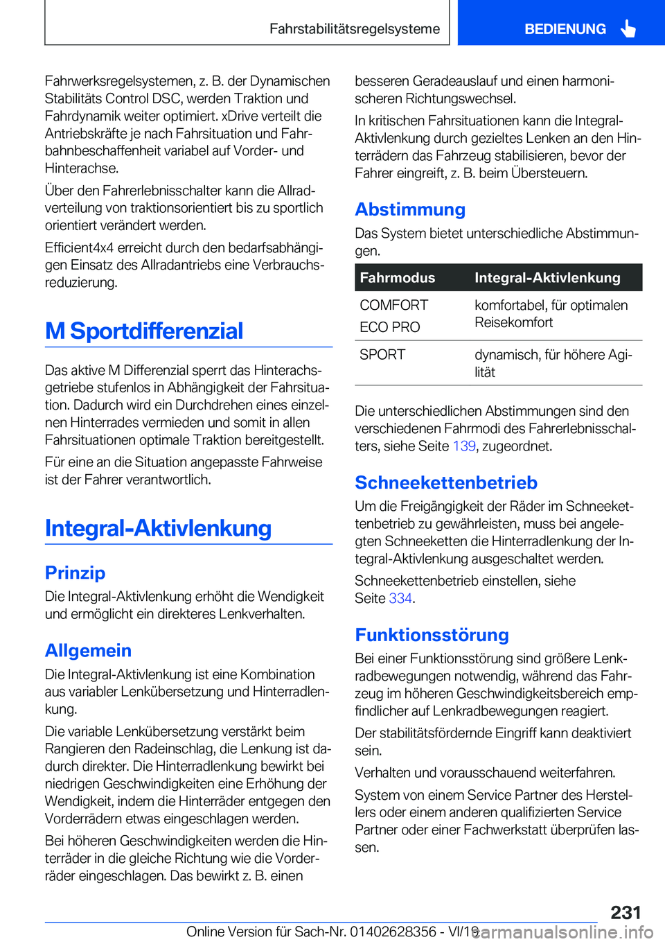 BMW 8 SERIES COUPE 2020  Betriebsanleitungen (in German) �F�a�h�r�w�e�r�k�s�r�e�g�e�l�s�y�s�t�e�m�e�n�,��z�.��B�.��d�e�r��D�y�n�a�m�i�s�c�h�e�n�S�t�a�b�i�l�i�t�