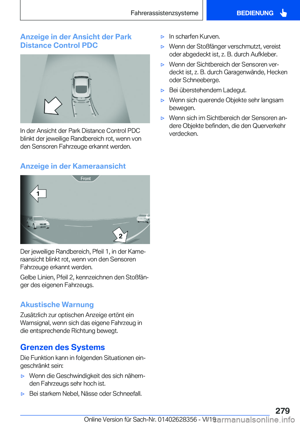 BMW 8 SERIES COUPE 2020  Betriebsanleitungen (in German) �A�n�z�e�i�g�e��i�n��d�e�r��A�n�s�i�c�h�t��d�e�r��P�a�r�k
�D�i�s�t�a�n�c�e��C�o�n�t�r�o�l��P�D�C
�I�n��d�e�r��A�n�s�i�c�h�t��d�e�r��P�a�r�k��D�i�s�t�a�n�c�e��C�o�n�t�r�o�l��P�D�C
�b�l�i�