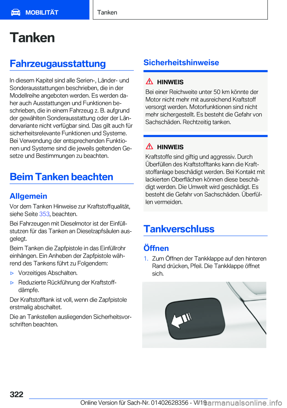 BMW 8 SERIES COUPE 2020  Betriebsanleitungen (in German) �T�a�n�k�e�n�F�a�h�r�z�e�u�g�a�u�s�s�t�a�t�t�u�n�g
�I�n��d�i�e�s�e�m��K�a�p�i�t�e�l��s�i�n�d��a�l�l�e��S�e�r�i�e�n�-�,��L�