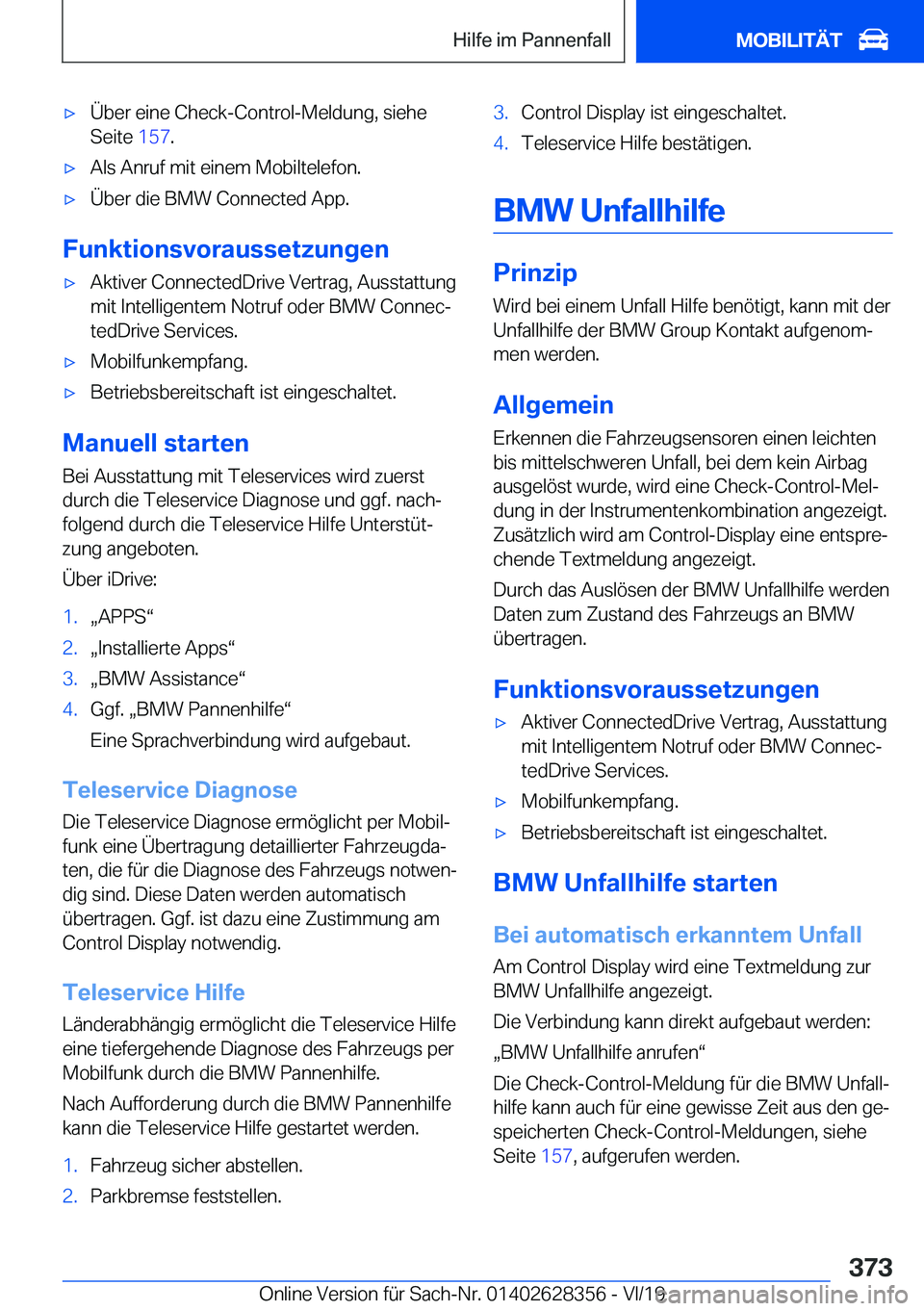 BMW 8 SERIES COUPE 2020  Betriebsanleitungen (in German) x�