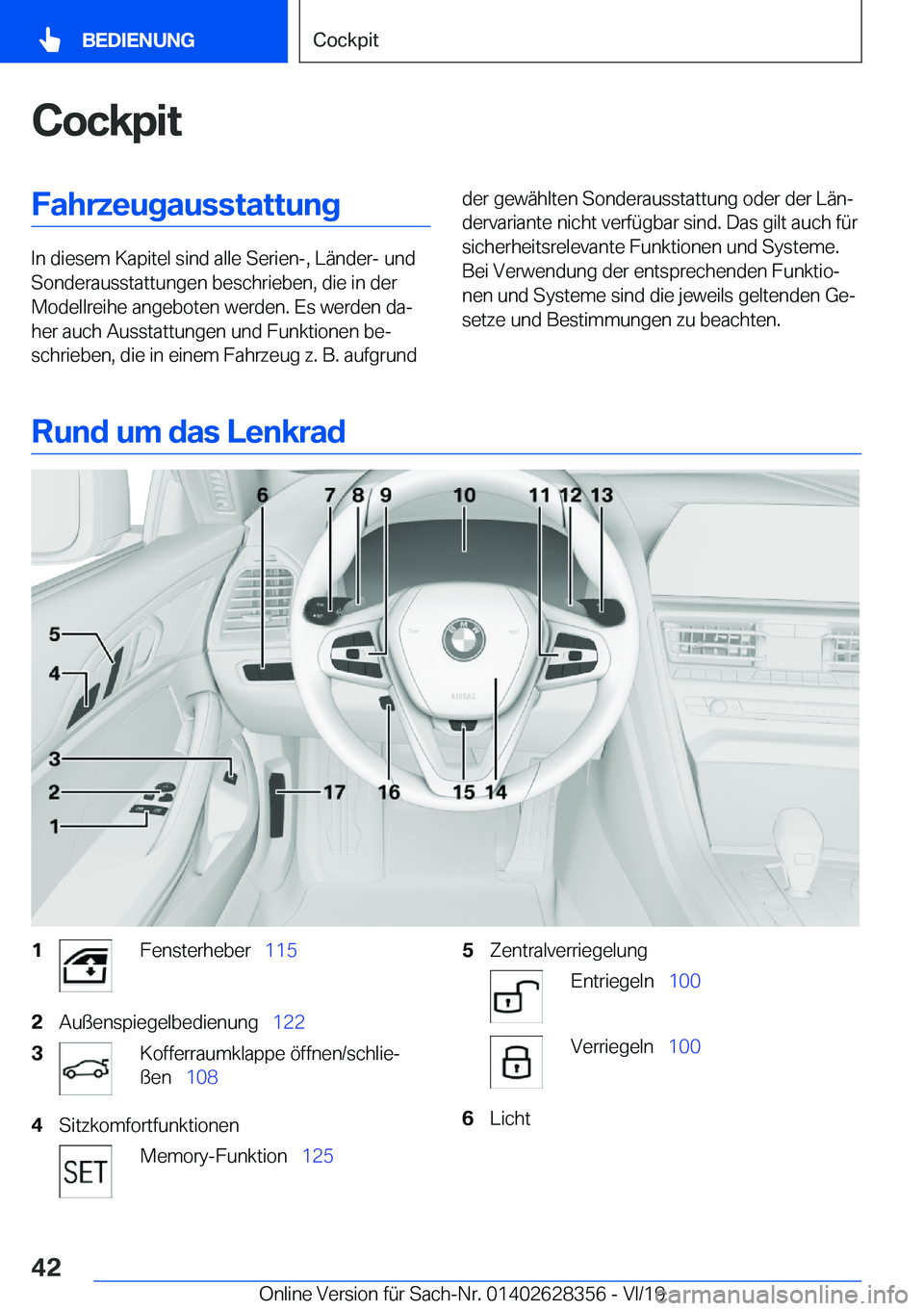 BMW 8 SERIES COUPE 2020  Betriebsanleitungen (in German) �C�o�c�k�p�i�t�F�a�h�r�z�e�u�g�a�u�s�s�t�a�t�t�u�n�g
�I�n��d�i�e�s�e�m��K�a�p�i�t�e�l��s�i�n�d��a�l�l�e��S�e�r�i�e�n�-�,��L�