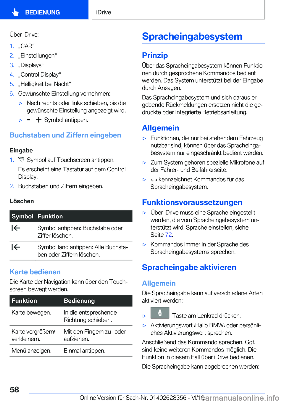 BMW 8 SERIES COUPE 2020  Betriebsanleitungen (in German) �