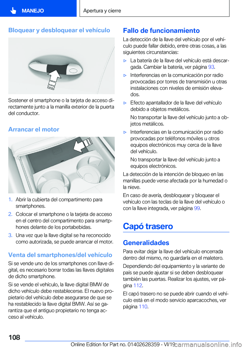BMW 8 SERIES COUPE 2020  Manuales de Empleo (in Spanish) �B�l�o�q�u�e�a�r��y��d�e�s�b�l�o�q�u�e�a�r��e�l��v�e�h�