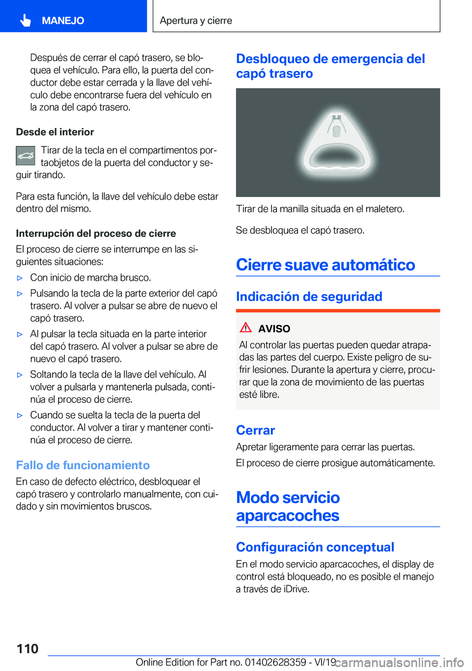 BMW 8 SERIES COUPE 2020  Manuales de Empleo (in Spanish) �D�e�s�p�u�