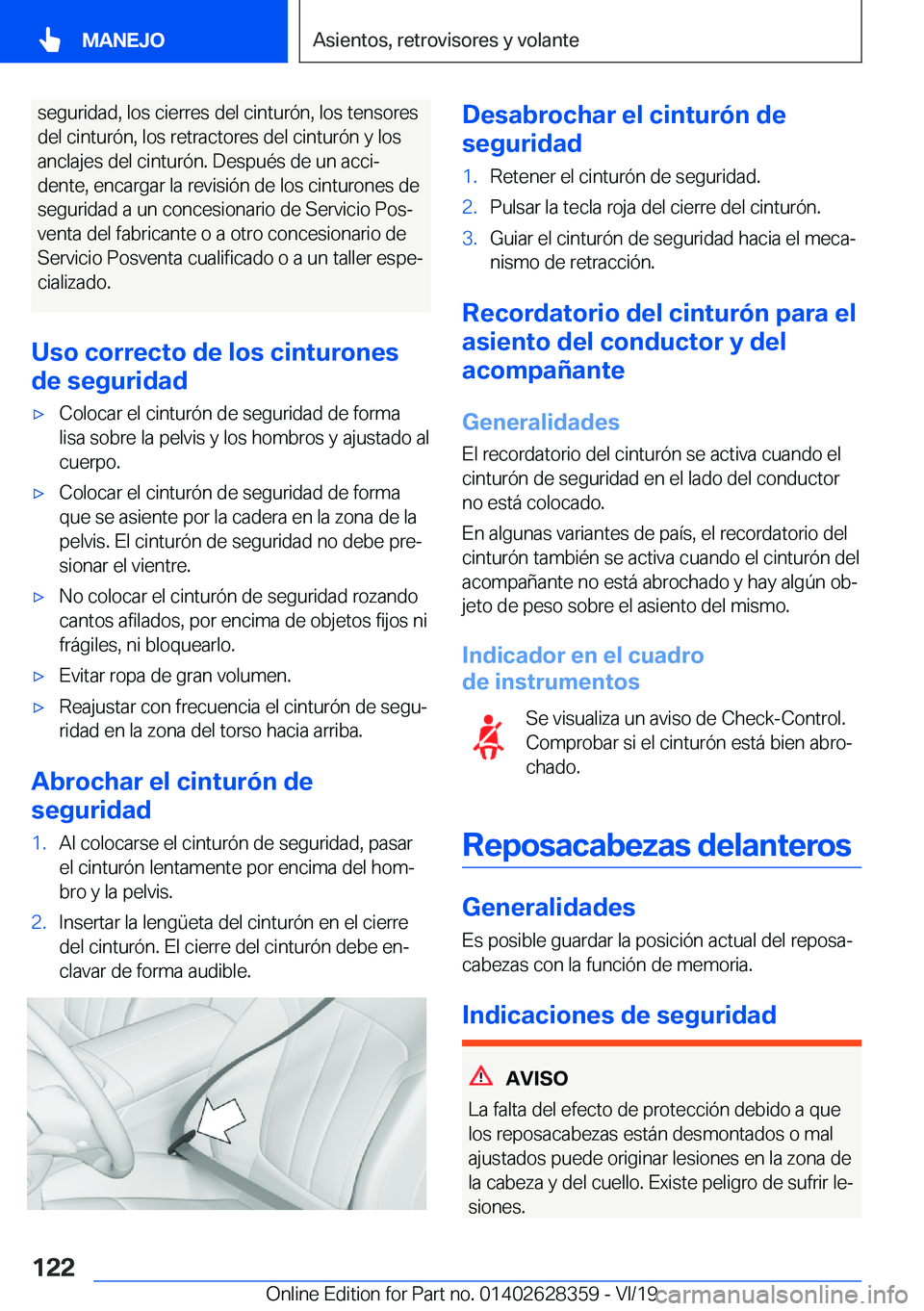 BMW 8 SERIES COUPE 2020  Manuales de Empleo (in Spanish) �s�e�g�u�r�i�d�a�d�,��l�o�s��c�i�e�r�r�e�s��d�e�l��c�i�n�t�u�r�