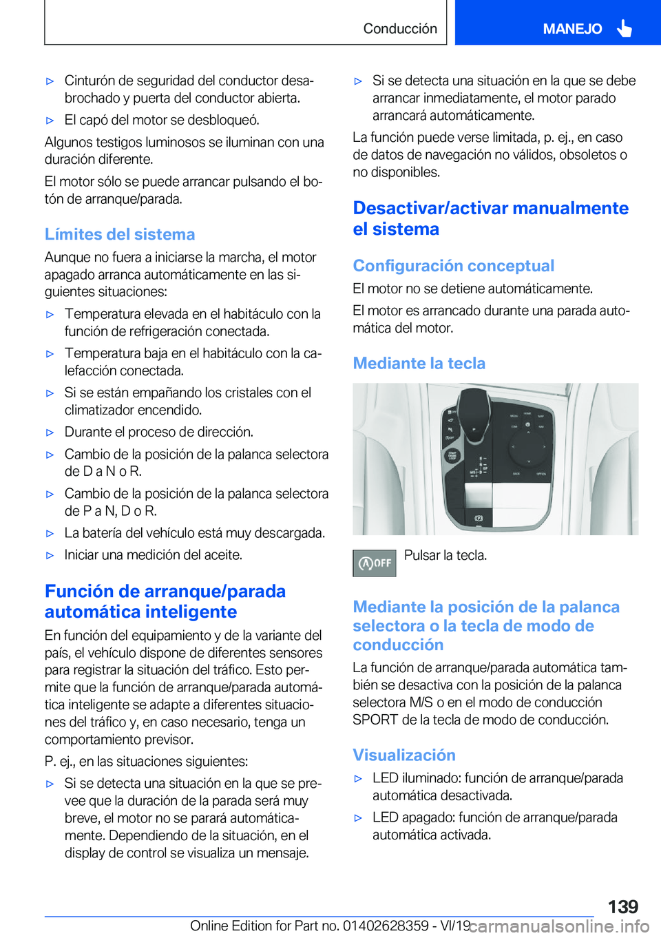 BMW 8 SERIES COUPE 2020  Manuales de Empleo (in Spanish) x�C�i�n�t�u�r�