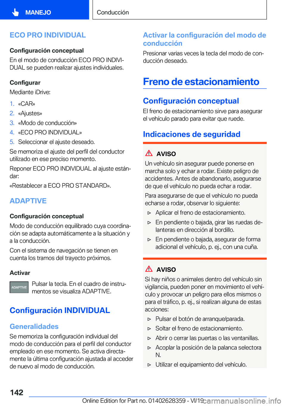 BMW 8 SERIES COUPE 2020  Manuales de Empleo (in Spanish) �E�C�O��P�R�O��I�N�D�I�V�I�D�U�A�L
�C�o�n�f�i�g�u�r�a�c�i�