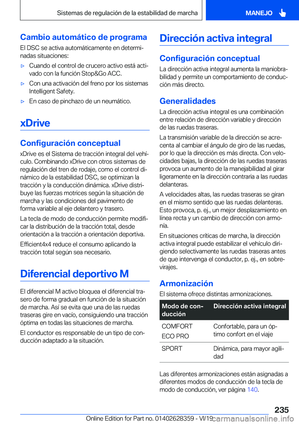 BMW 8 SERIES COUPE 2020  Manuales de Empleo (in Spanish) �C�a�m�b�i�o��a�u�t�o�m�