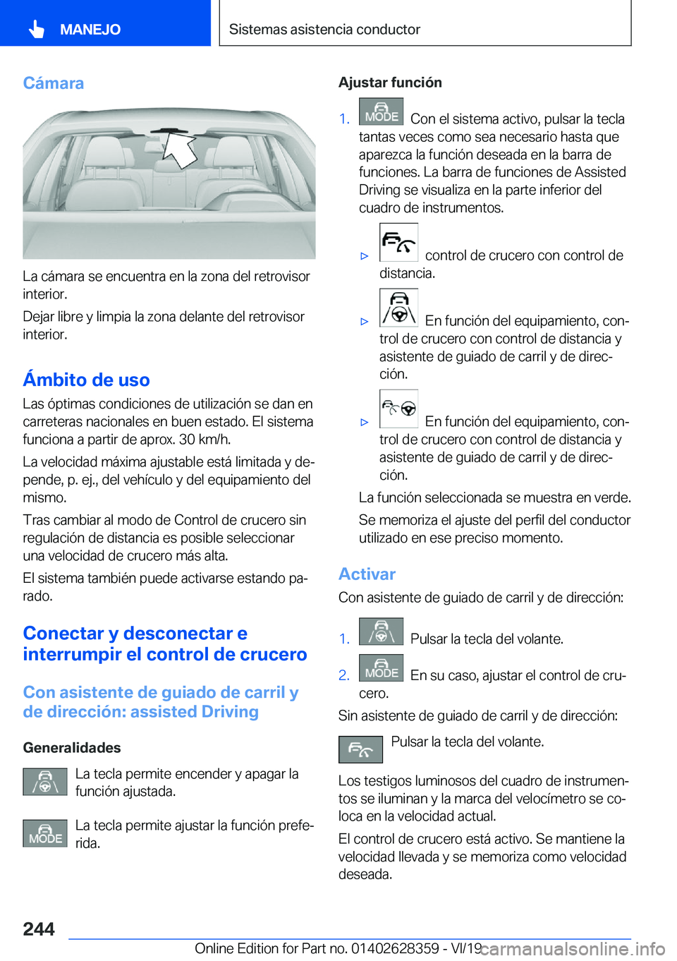 BMW 8 SERIES COUPE 2020  Manuales de Empleo (in Spanish) �C�