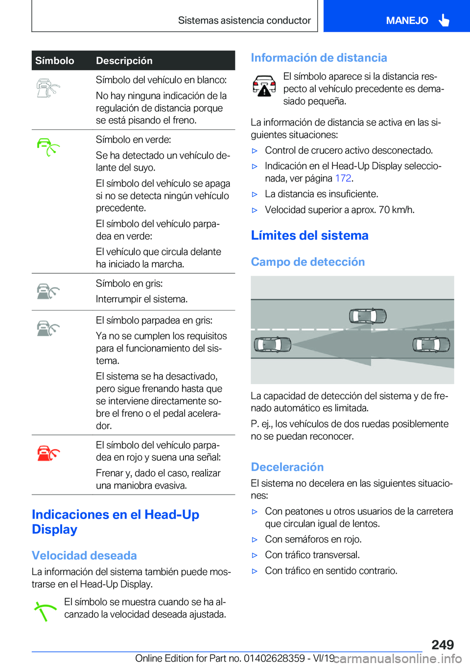 BMW 8 SERIES COUPE 2020  Manuales de Empleo (in Spanish) �S�