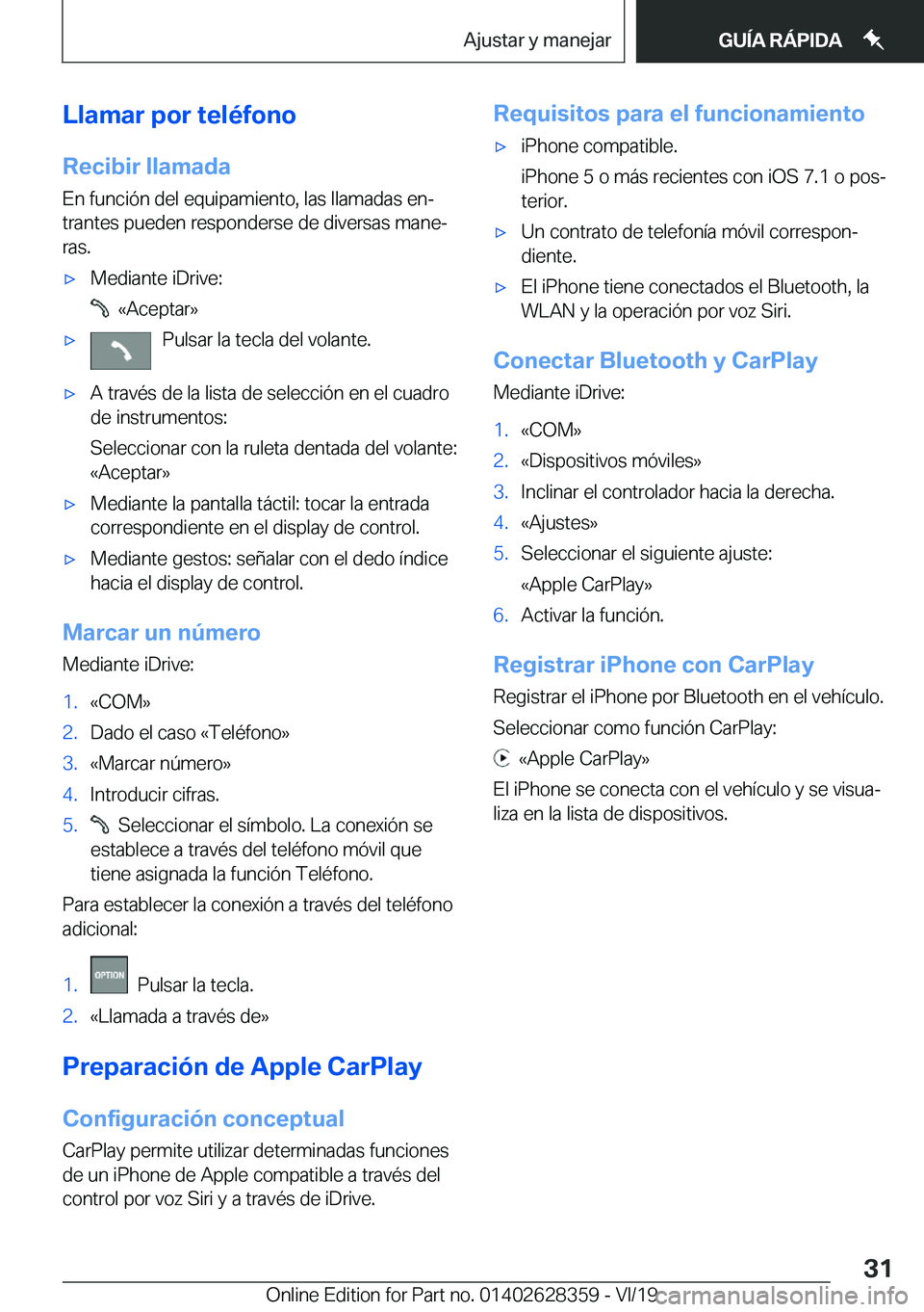BMW 8 SERIES COUPE 2020  Manuales de Empleo (in Spanish) �L�l�a�m�a�r��p�o�r��t�e�l�