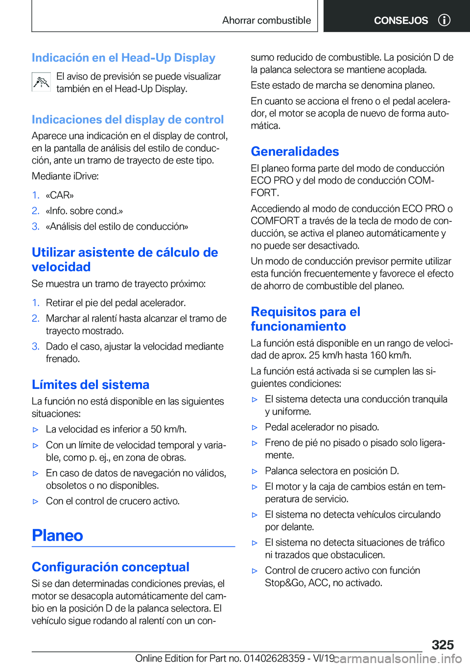 BMW 8 SERIES COUPE 2020  Manuales de Empleo (in Spanish) �I�n�d�i�c�a�c�i�