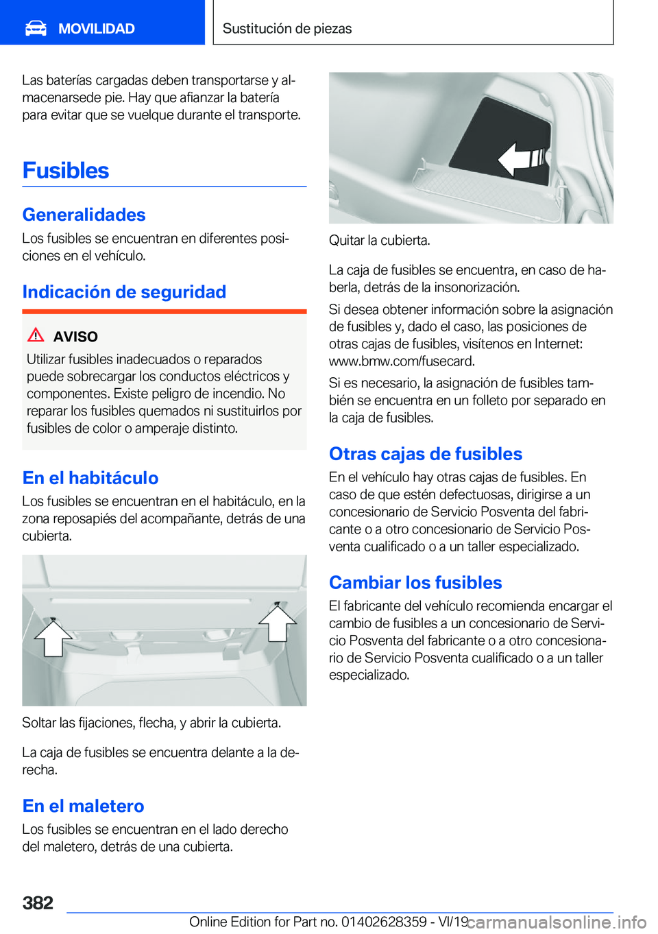 BMW 8 SERIES COUPE 2020  Manuales de Empleo (in Spanish) �L�a�s��b�a�t�e�r�