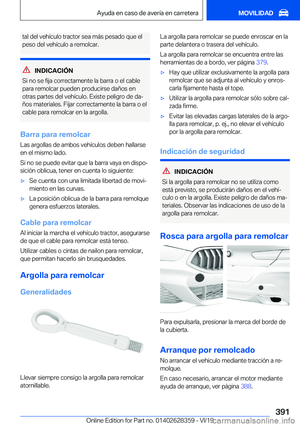 BMW 8 SERIES COUPE 2020  Manuales de Empleo (in Spanish) �t�a�l��d�e�l��v�e�h�