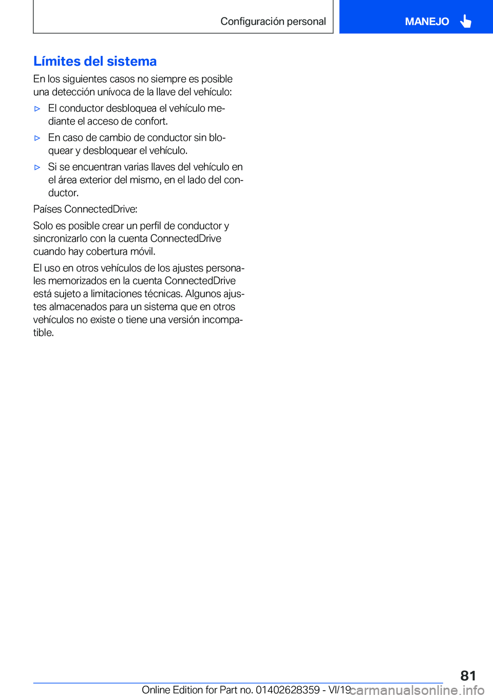 BMW 8 SERIES COUPE 2020  Manuales de Empleo (in Spanish) �L�