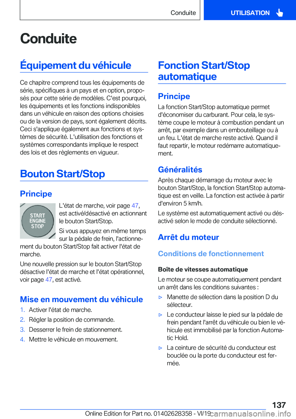 BMW 8 SERIES COUPE 2020  Notices Demploi (in French) �C�o�n�d�u�i�t�e�