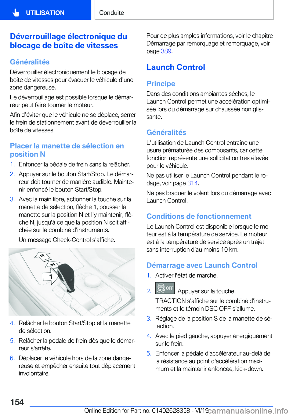 BMW 8 SERIES COUPE 2020  Notices Demploi (in French) �D�é�v�e�r�r�o�u�i�l�l�a�g�e��é�l�e�c�t�r�o�n�i�q�u�e��d�u
�b�l�o�c�a�g�e��d�e��b�o�