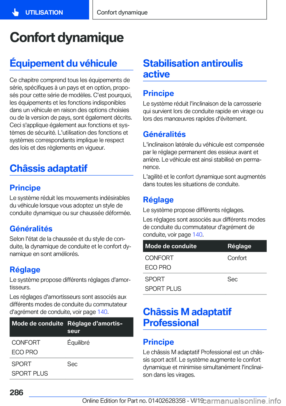 BMW 8 SERIES COUPE 2020  Notices Demploi (in French) �C�o�n�f�o�r�t��d�y�n�a�m�i�q�u�e�