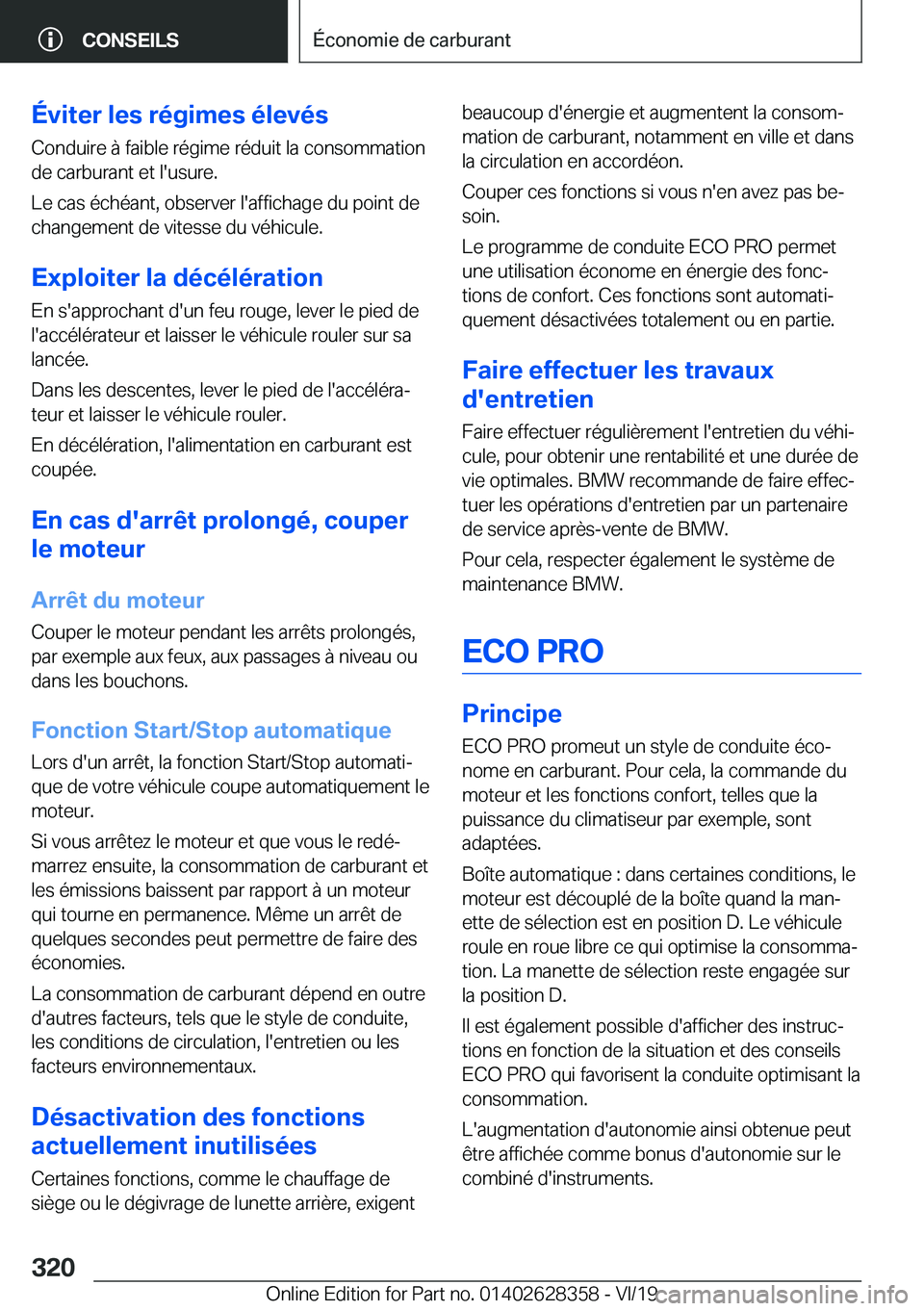 BMW 8 SERIES COUPE 2020  Notices Demploi (in French) �