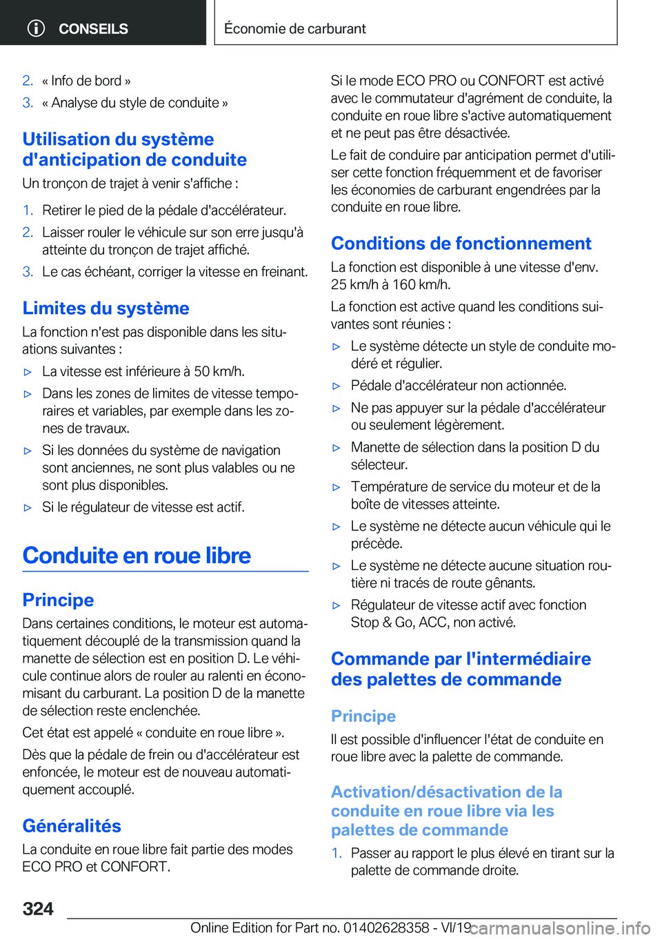 BMW 8 SERIES COUPE 2020  Notices Demploi (in French) �2�.�k��I�n�f�o��d�e��b�o�r�d��{�3�.�k��A�n�a�l�y�s�e��d�u��s�t�y�l�e��d�e��c�o�n�d�u�i�t�e��{
�U�t�i�l�i�s�a�t�i�o�n��d�u��s�y�s�t�è�m�e
�d�'�a�n�t�i�c�i�p�a�t�i�o�n��d�e��c�o�n�d�