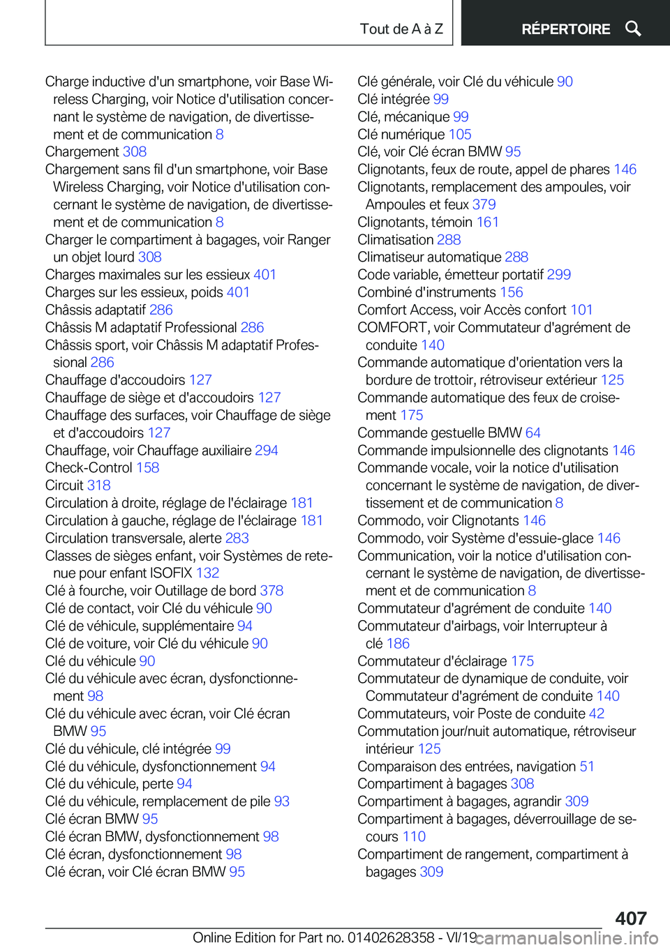 BMW 8 SERIES COUPE 2020  Notices Demploi (in French) �C�h�a�r�g�e��i�n�d�u�c�t�i�v�e��d�'�u�n��s�m�a�r�t�p�h�o�n�e�,��v�o�i�r��B�a�s�e��W�ij�r�e�l�e�s�s��C�h�a�r�g�i�n�g�,��v�o�i�r��N�o�t�i�c�e��d�'�u�t�i�l�i�s�a�t�i�o�n��c�o�n�c�e�r