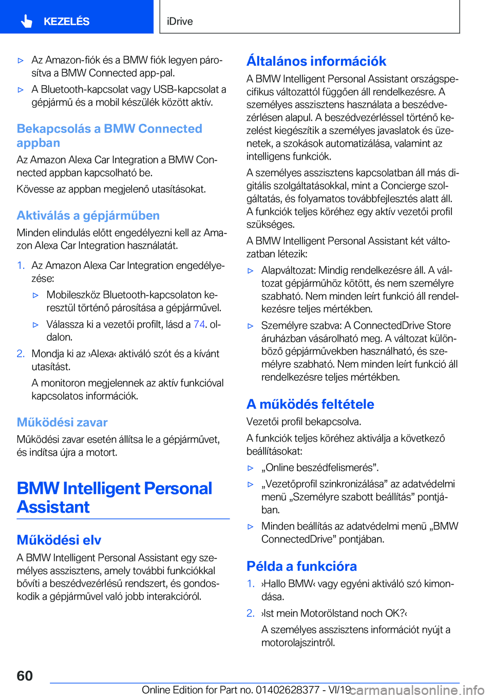 BMW 8 SERIES COUPE 2020  Kezelési útmutató (in Hungarian) 'x�A�z��A�m�a�z�o�n�-�f�i�