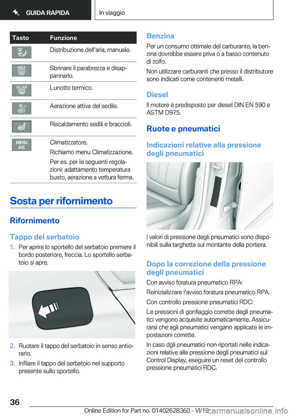 BMW 8 SERIES COUPE 2020  Libretti Di Uso E manutenzione (in Italian) �T�a�s�t�o�F�u�n�z�i�o�n�e�D�i�s�t�r�i�b�u�z�i�o�n�e��d�e�l�l�'�a�r�i�a�,��m�a�n�u�a�l�e�.�S�b�r�i�n�a�r�e��i�l��p�a�r�a�b�r�e�z�z�a��e��d�i�s�a�pª
�p�a�n�n�a�r�l�o�.�L�u�n�o�t�t�o��t�e�r