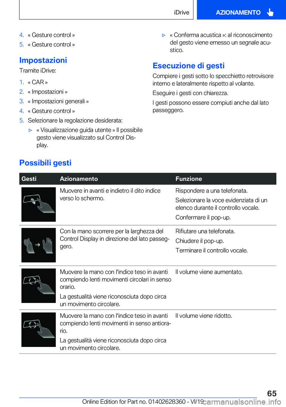 BMW 8 SERIES COUPE 2020  Libretti Di Uso E manutenzione (in Italian) �4�.�«��G�e�s�t�u�r�e��c�o�n�t�r�o�l��{�5�.�«��G�e�s�t�u�r�e��c�o�n�t�r�o�l��{
�I�m�p�o�s�t�a�z�i�o�n�i
�T�r�a�m�i�t�e��i�D�r�i�v�e�:
�1�.�«��C�A�R��{�2�.�«��I�m�p�o�s�t�a�z�i�o�n�i��{�