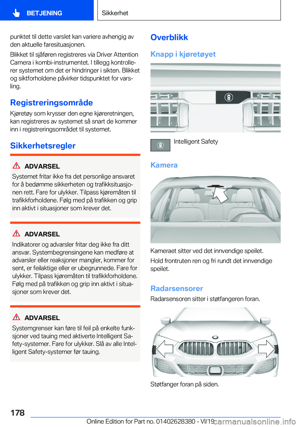 BMW 8 SERIES COUPE 2020  InstruksjonsbØker (in Norwegian) �p�u�n�k�t�e�t��t�i�l��d�e�t�t�e��v�a�r�s�l�e�t��k�a�n��v�a�r�i�e�r�e��a�v�h�e�n�g�i�g��a�v
�d�e�n��a�k�t�u�e�l�l�e��f�a�r�e�s�i�t�u�a�s�j�o�n�e�n�.
�B�l�i�k�k�e�t��t�i�l��s�j�å�f�