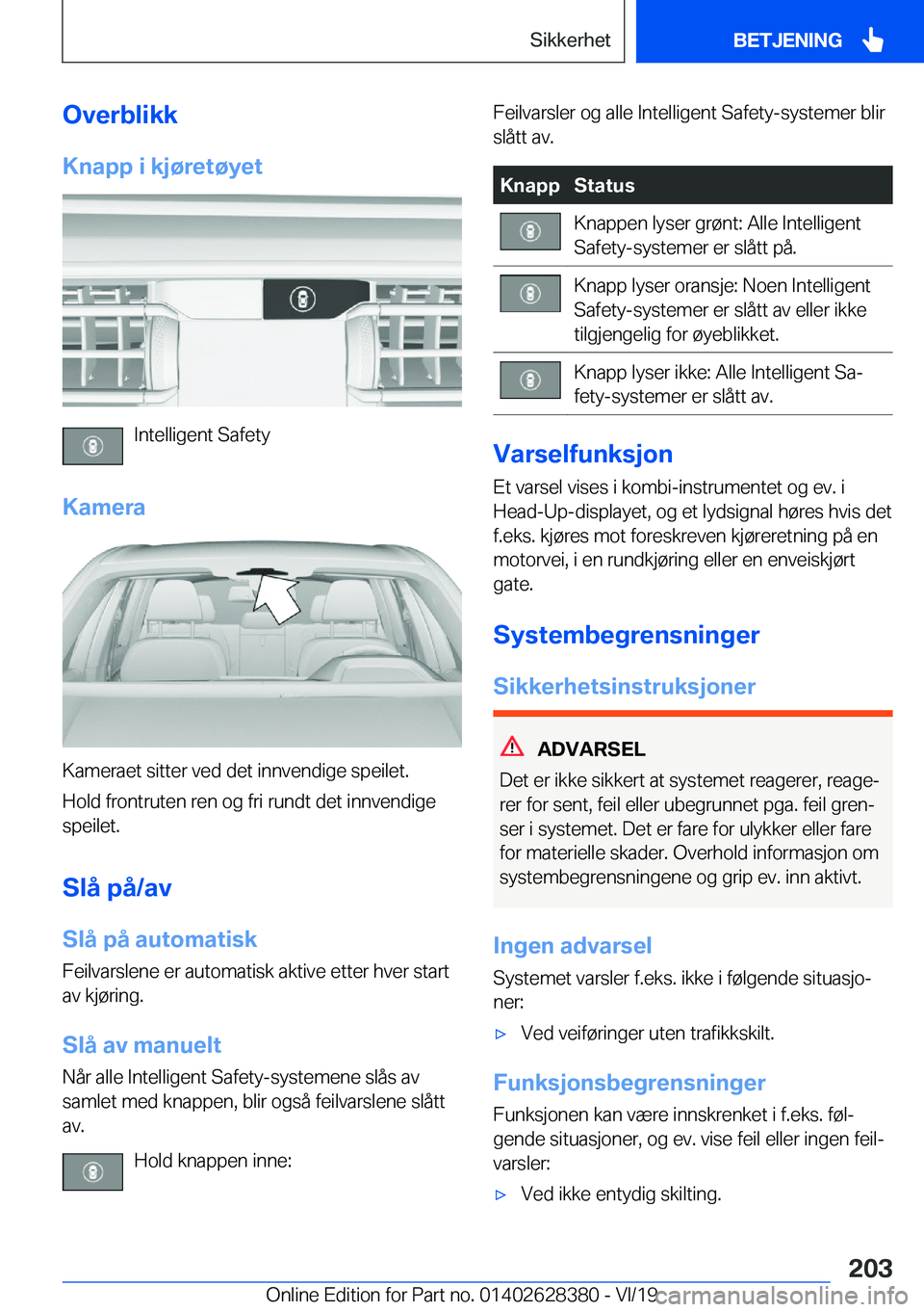 BMW 8 SERIES COUPE 2020  InstruksjonsbØker (in Norwegian) �O�v�e�r�b�l�i�k�k�K�n�a�p�p��i��k�j�