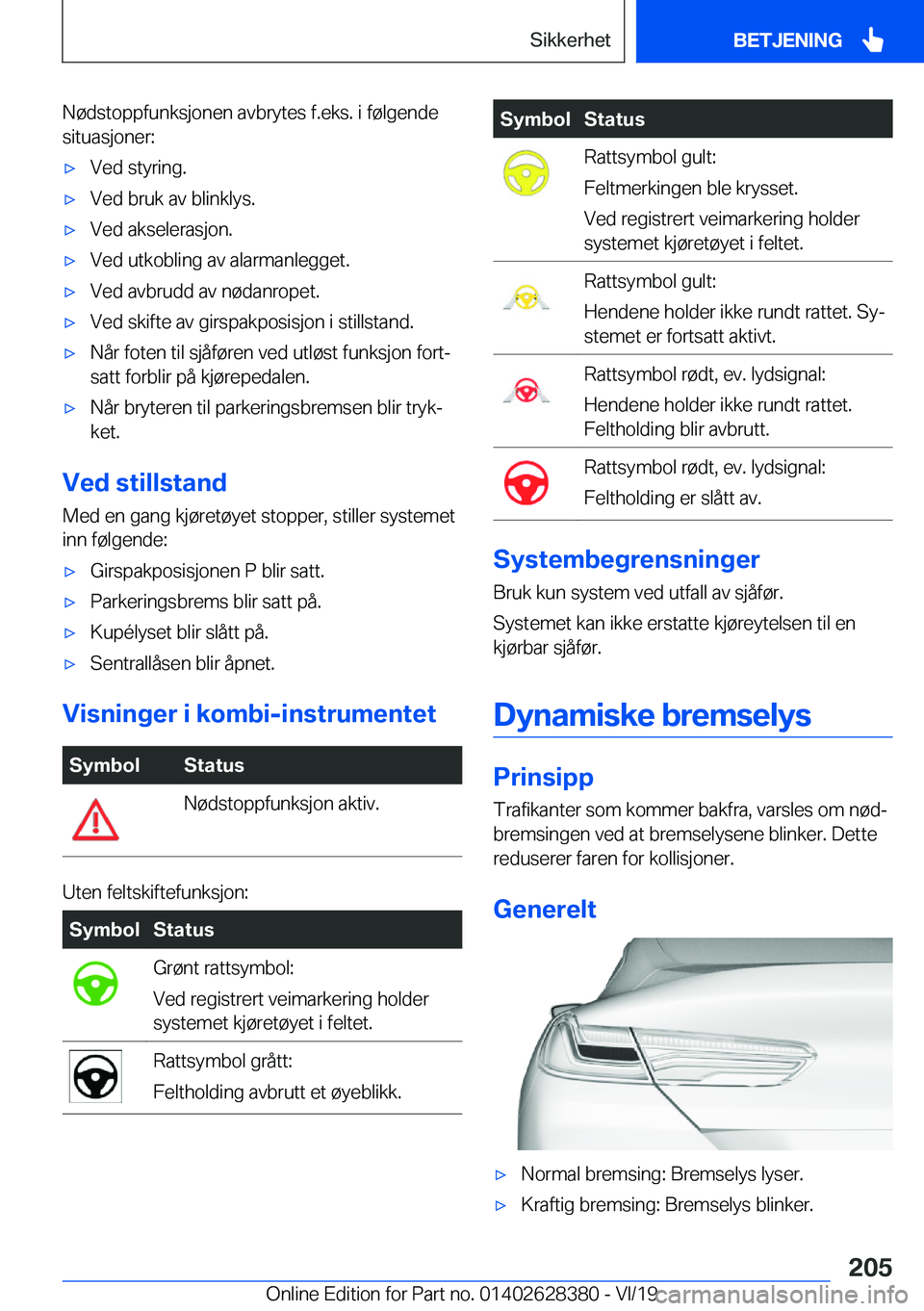 BMW 8 SERIES COUPE 2020  InstruksjonsbØker (in Norwegian) �N�