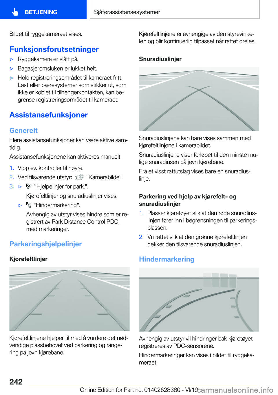 BMW 8 SERIES COUPE 2020  InstruksjonsbØker (in Norwegian) �B�i�l�d�e�t��t�i�l��r�y�g�g�e�k�a�m�e�r�a�e�t��v�i�s�e�s�.
�F�u�n�k�s�j�o�n�s�f�o�r�u�t�s�e�t�n�i�n�g�e�r'x�R�y�g�g�e�k�a�m�e�r�a��e�r��s�l�å�t�t��p�å�.'x�B�a�g�a�s�j�e�r�o�m�s�l�u�k�