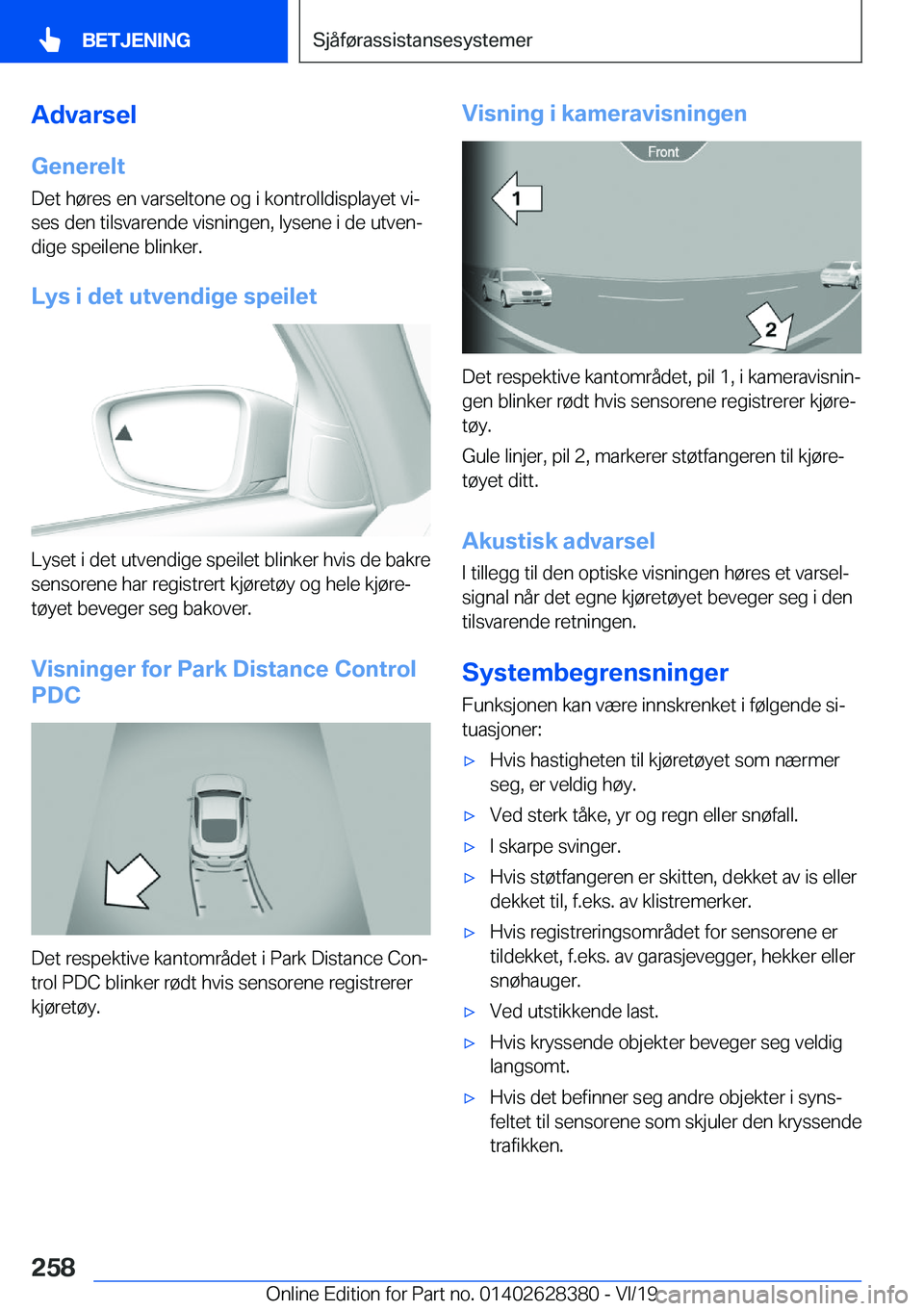 BMW 8 SERIES COUPE 2020  InstruksjonsbØker (in Norwegian) �A�d�v�a�r�s�e�l
�G�e�n�e�r�e�l�t
�D�e�t��h�