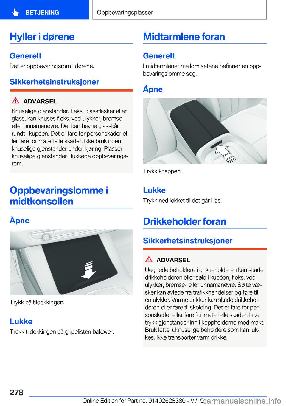 BMW 8 SERIES COUPE 2020  InstruksjonsbØker (in Norwegian) �H�y�l�l�e�r��i��d�