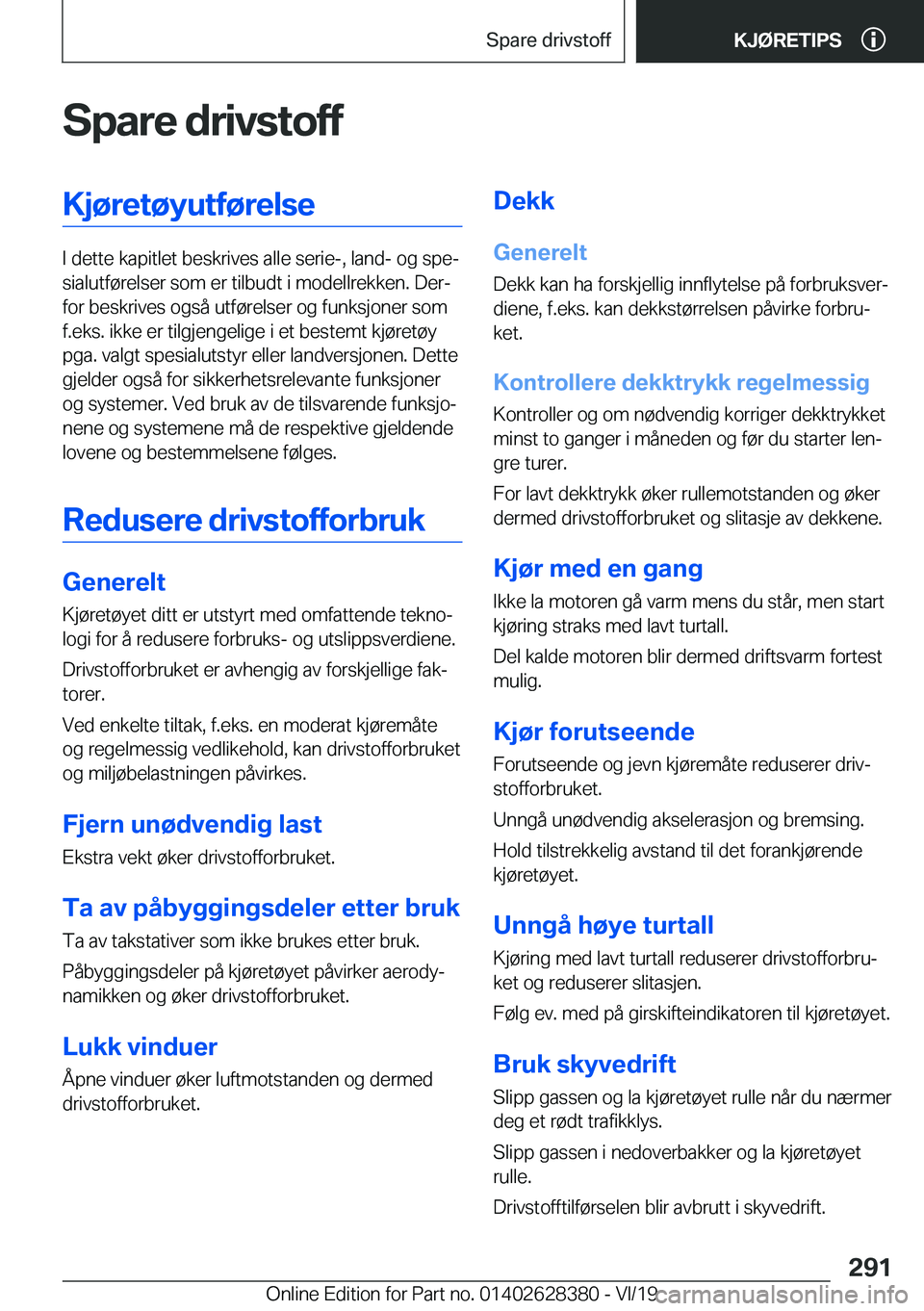 BMW 8 SERIES COUPE 2020  InstruksjonsbØker (in Norwegian) �S�p�a�r�e��d�r�i�v�s�t�o�f�f�K�j�