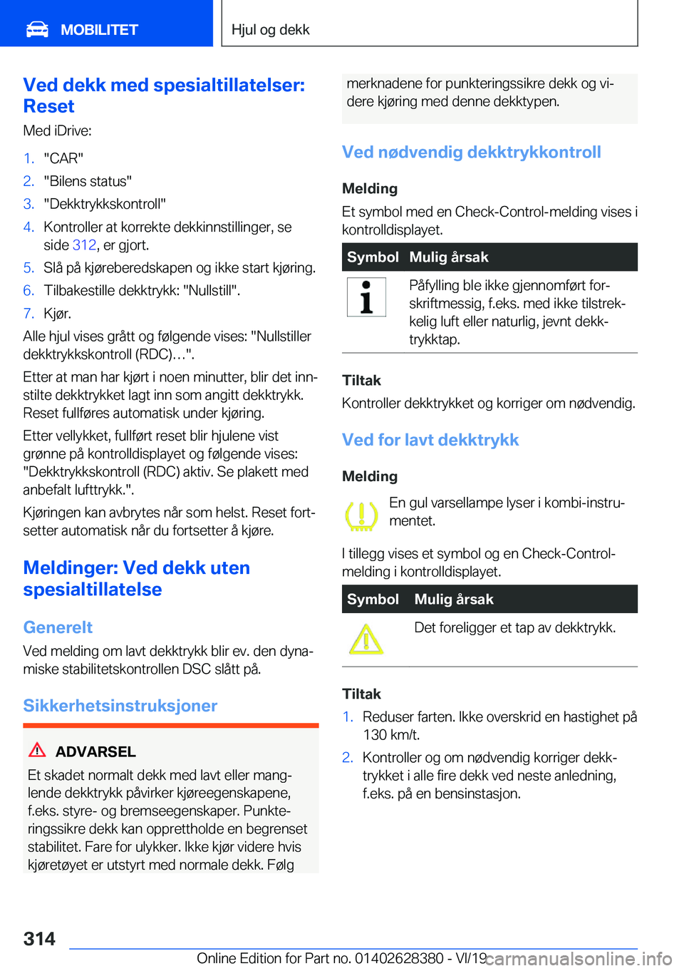 BMW 8 SERIES COUPE 2020  InstruksjonsbØker (in Norwegian) �V�e�d��d�e�k�k��m�e�d��s�p�e�s�i�a�l�t�i�l�l�a�t�e�l�s�e�r�:
�R�e�s�e�t
�M�e�d��i�D�r�i�v�e�:�1�.��C�A�R��2�.��B�i�l�e�n�s��s�t�a�t�u�s��3�.��D�e�k�k�t�r�y�k�k�s�k�o�n�t�r�o�l�l��4�.�K�o�n