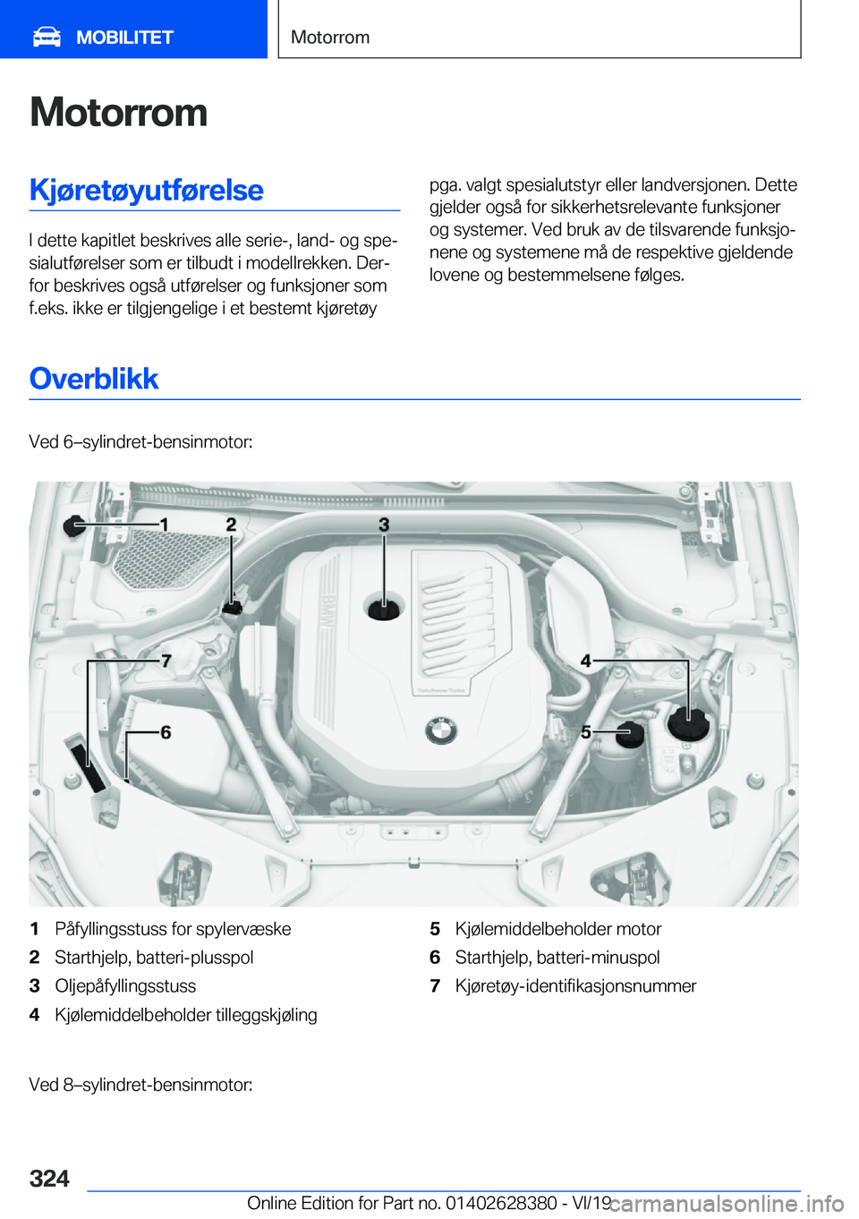 BMW 8 SERIES COUPE 2020  InstruksjonsbØker (in Norwegian) �M�o�t�o�r�r�o�m�K�j�