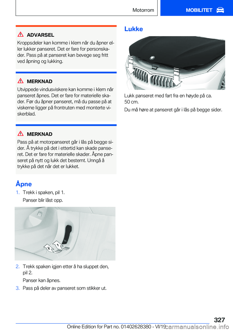 BMW 8 SERIES COUPE 2020  InstruksjonsbØker (in Norwegian) �A�D�V�A�R�S�E�L
�K�r�o�p�p�s�d�e�l�e�r��k�a�n��k�o�m�m�e��i��k�l�e�m��n�å�r��d�u��å�p�n�e�r��e�lj �l�e�r��l�u�k�k�e�r��p�a�n�s�e�r�e�t�.��D�e�t��e�r��f�a�r�e��f�o�r��p�e�r�s�o�n�s�k