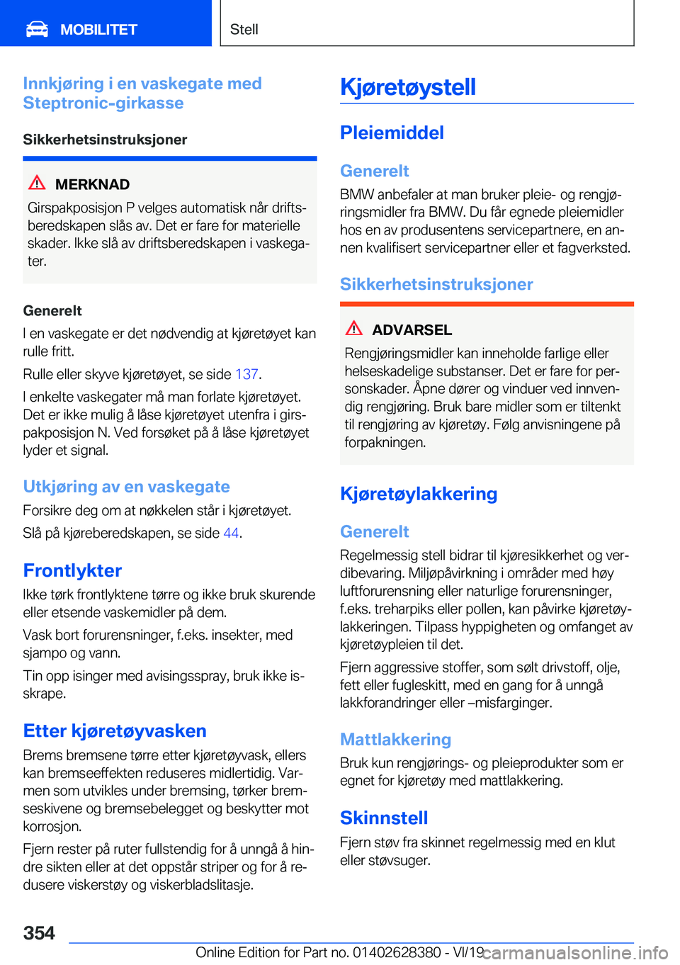 BMW 8 SERIES COUPE 2020  InstruksjonsbØker (in Norwegian) �I�n�n�k�j�