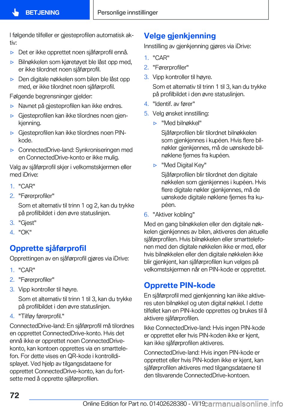 BMW 8 SERIES COUPE 2020  InstruksjonsbØker (in Norwegian) �I��f�
