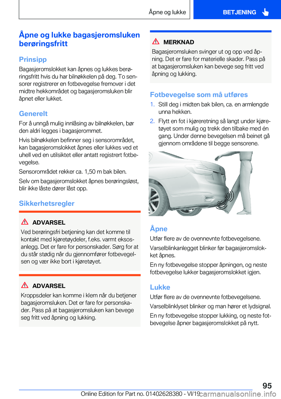 BMW 8 SERIES COUPE 2020  InstruksjonsbØker (in Norwegian) �