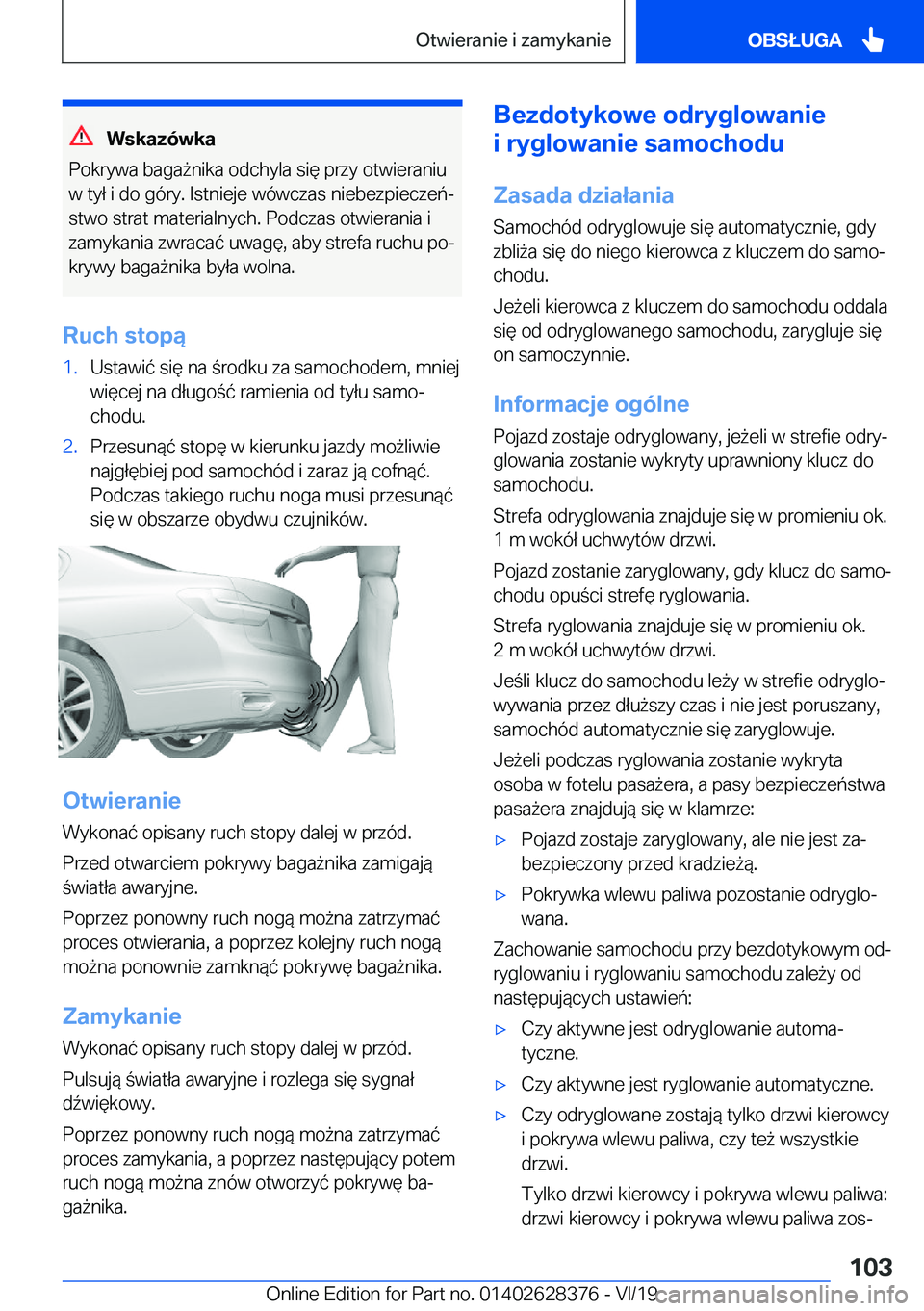 BMW 8 SERIES COUPE 2020  Instrukcja obsługi (in Polish) �W�s�k�a�z�