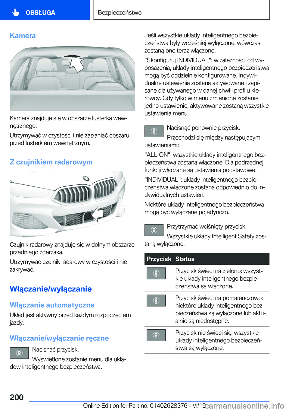 BMW 8 SERIES COUPE 2020  Instrukcja obsługi (in Polish) �K�a�m�e�r�a
�K�a�m�e�r�a��z�n�a�j�d�u�j�e��s�i�