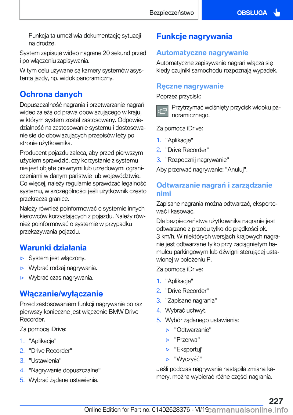 BMW 8 SERIES COUPE 2020  Instrukcja obsługi (in Polish) �F�u�n�k�c�j�a��t�a��u�m�o9�l�i�w�i�a��d�o�k�u�m�e�n�t�a�c�j�