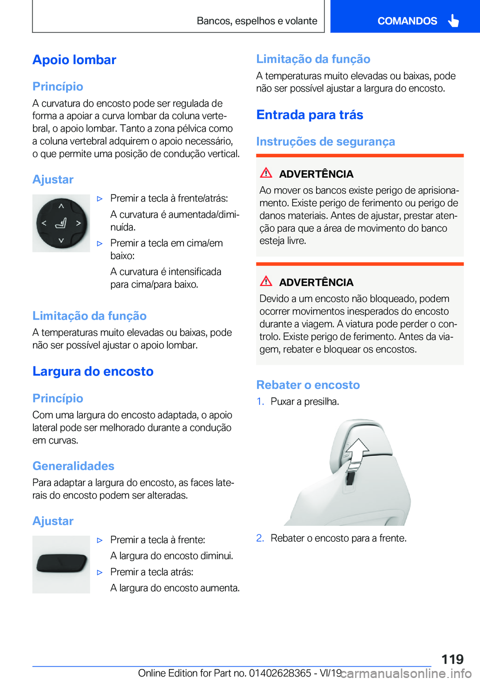 BMW 8 SERIES COUPE 2020  Manual do condutor (in Portuguese) �A�p�o�i�o��l�o�m�b�a�r�P�r�i�n�c�